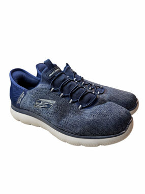 Skechers Slip-Ins Hands Free Wide Fit Memory Foam Walking Shoes Mens 13 Navy